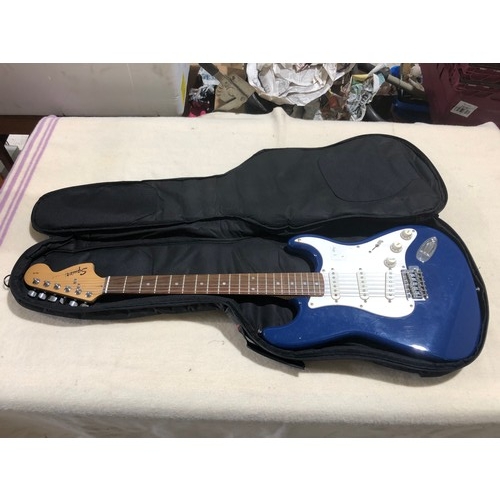 728 - Fender Squire Strat electric guitar and case