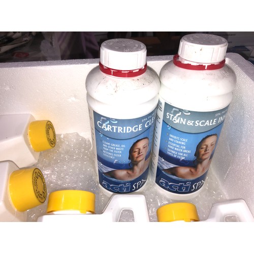 729 - Hot tub scale inhibitor and cartridge cleaner