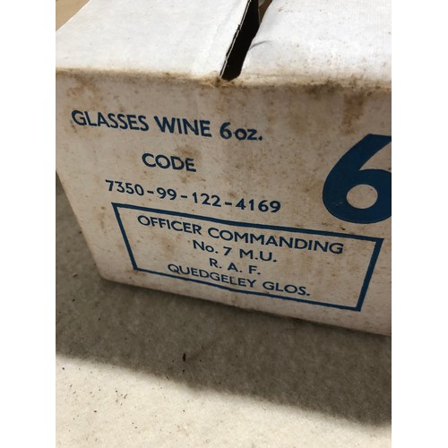 766 - Box of Military issue Nazeing Glasses for No.7 M.U RAF Quedgeley Gloucester. Plus another box