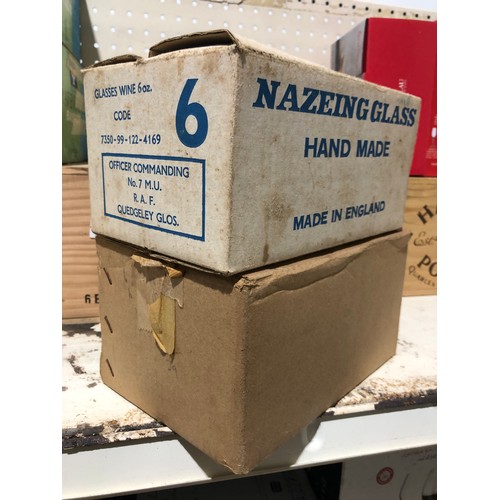 766 - Box of Military issue Nazeing Glasses for No.7 M.U RAF Quedgeley Gloucester. Plus another box