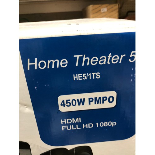 798 - 450w PMPO Xenta HE5/1TS Home Theater 5-1 Complete in box.