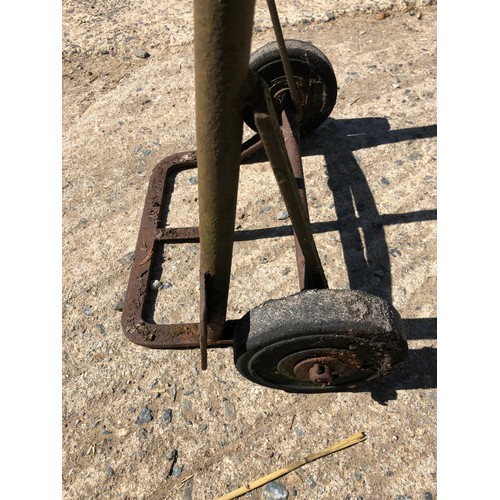 863 - Porter trolley with hard wheels. Solid in good condition