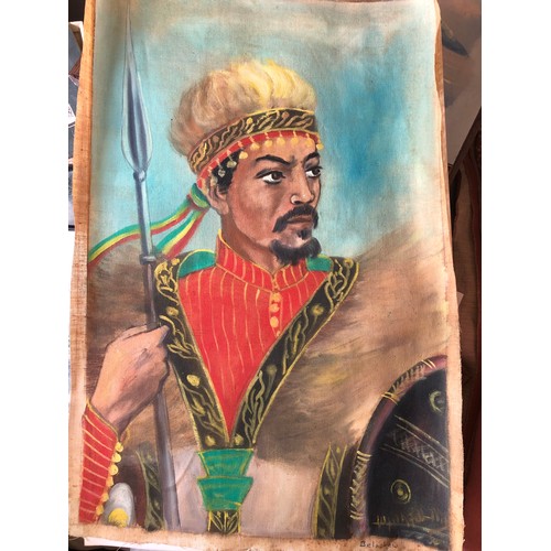 914 - Original Belachew mixed media painting - Ethiopian artist