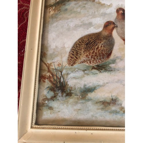 919 - Unsigned painting of Partridges by Henry Grant.
Offered for sale by Henrys Great granddaughter.
Henr... 