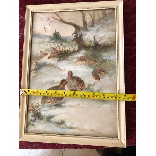 919 - Unsigned painting of Partridges by Henry Grant.
Offered for sale by Henrys Great granddaughter.
Henr... 