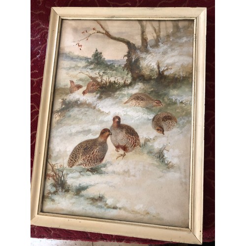 919 - Unsigned painting of Partridges by Henry Grant.
Offered for sale by Henrys Great granddaughter.
Henr... 