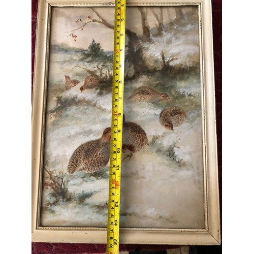 919 - Unsigned painting of Partridges by Henry Grant.
Offered for sale by Henrys Great granddaughter.
Henr... 