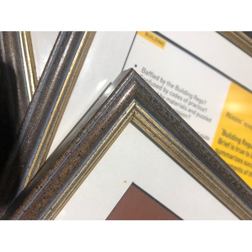 937 - 3 dark wood picture frames Size varies. Originally cost £30 each by Medina Galley Bideford