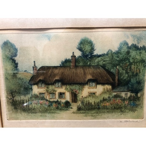 943 - Print of Thomas Hardy's Cottage pencil signed on border lower right by E. Sharland.?