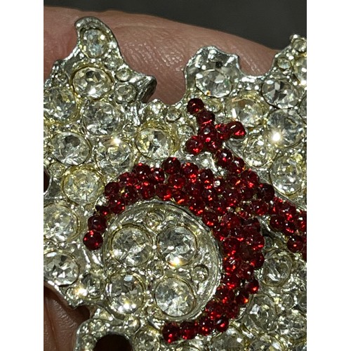 973 - Leaf shaped CZ Brooch.