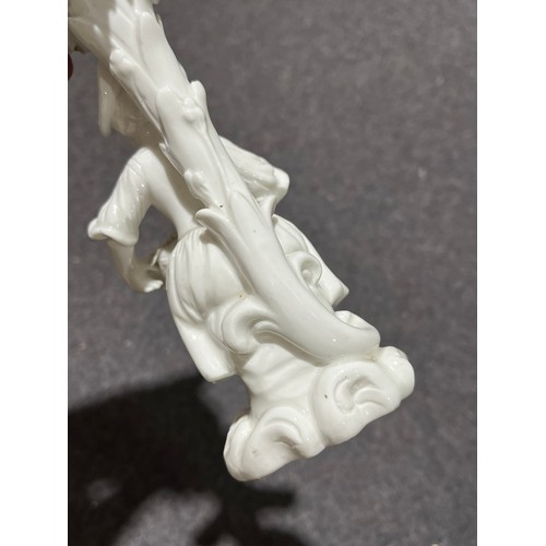 980 - Derby candle stick in glossy white. Signed