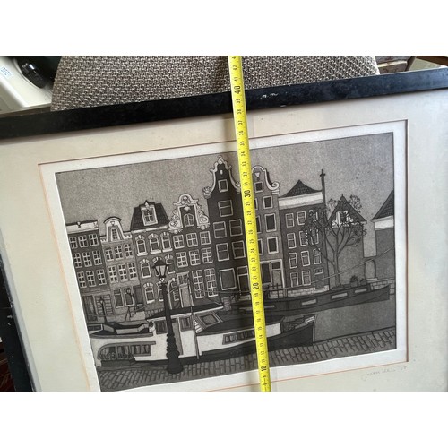 992 - Joan Lee limited edition 10 of 20 print of Prinsengracht Amsterdam c1975