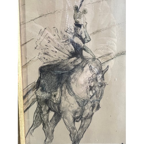 995 - Print of lady clown on a horse