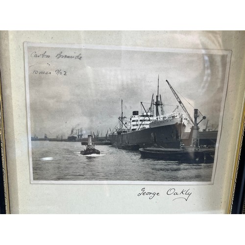 1004 - Old mounted photographs of ships by George Oakly