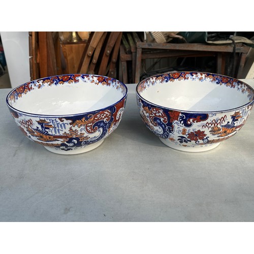 1025 - A pair of large Ridgeways Chinese Japan pattern fruit bowl