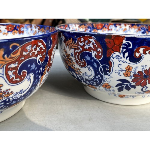 1025 - A pair of large Ridgeways Chinese Japan pattern fruit bowl