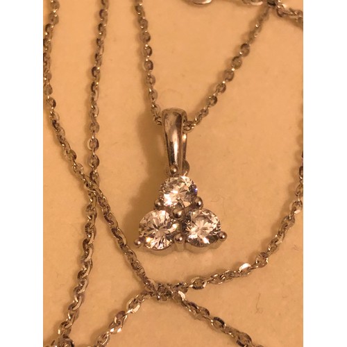 1145 - Silver .925 stamped 18” necklace and pendant with CZ.