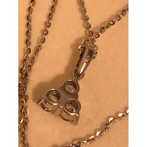 1145 - Silver .925 stamped 18” necklace and pendant with CZ.