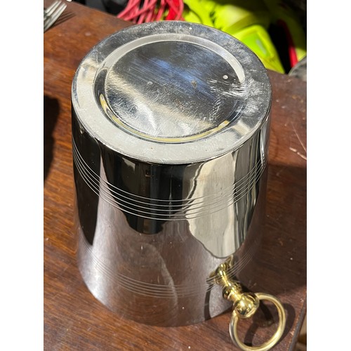 61 - Silver Plated Champagne Ice Bucket with brass handles