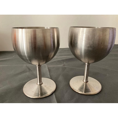 64 - Silver goblet pair