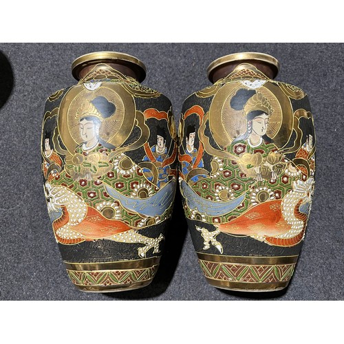 188 - Pair of Signed Satsuma vases