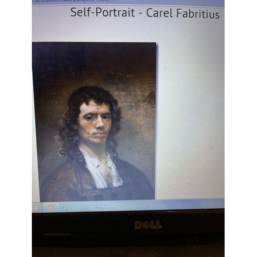 195 - Signed Faience wall plate featuring a Self-Portrait - Carel Fabritius