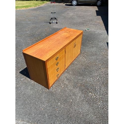 576 - MOD military Solid teak sideboard by Mann Egerton furniture ltd in 1977. With crows foot stamp to re... 