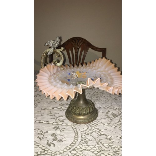 883 - Victorian WMF frilled glass Bowl on stand