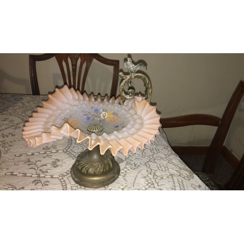 883 - Victorian WMF frilled glass Bowl on stand