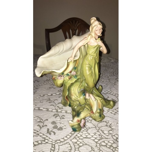 884 - Antique Royal Dux or Czech lady figurine. Not signed