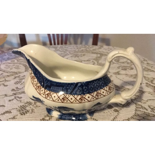 3 - Booths real old Willow, A8025. Gravy boat and stand