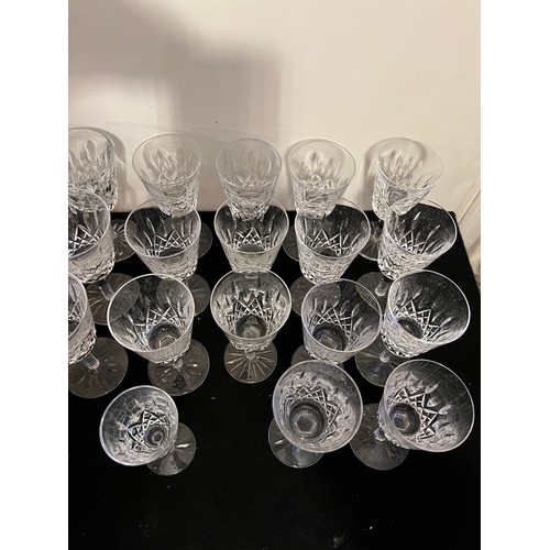 30 - Selection of 21 Waterford Crystal stemware glasses,
6 red wine, 14 white wine and 1 sherry.