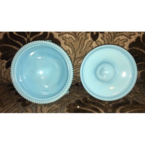 41 - Interesting blue glass dish, probably French