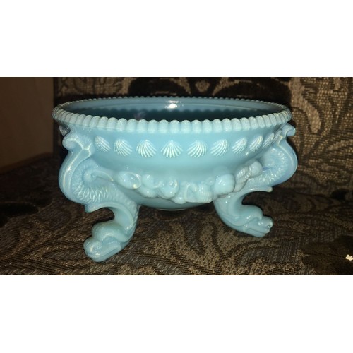 41 - Interesting blue glass dish, probably French