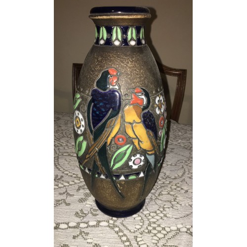 44 - Austrian enamelled vase.