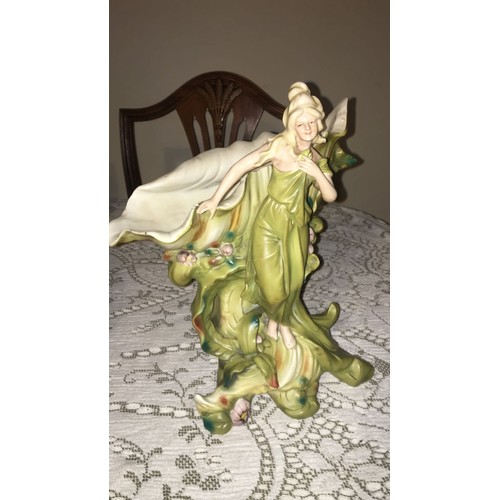 45 - Antique Royal Dux or Czech lady figurine. Not signed