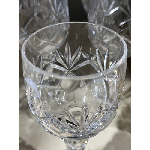 57 - Bohemia crystal glasses with golf ball stem