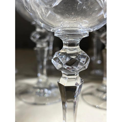 57 - Bohemia crystal glasses with golf ball stem