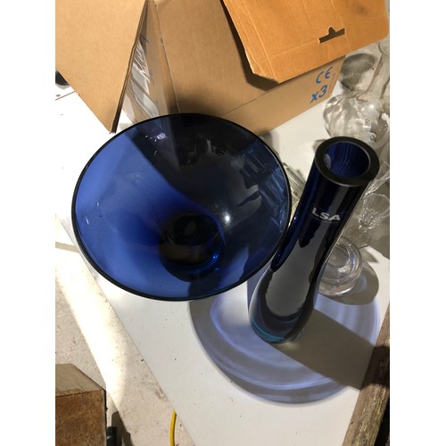 169 - Blue LSA glass items