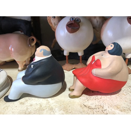 210 - Set of Rare L'Aquilone Italy Fat Man and Woman Couple Figurines. 

Produced in the 1980's these uniq... 