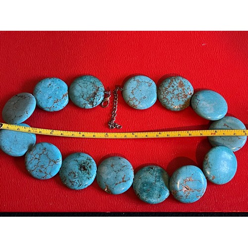 286 - Good quality Turquoise necklace 50-56cm..