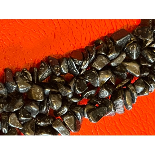 288 - Good quality Black Serpentine or Jet stone Multi Strand necklace 50 cm.