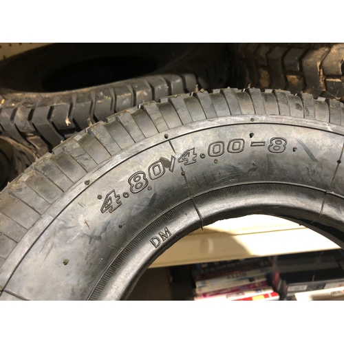 1 - Tyres and inner tubes for a ride on lawn mower as pictured.