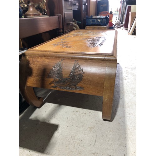 227 - Large Carved Chinese coffee table