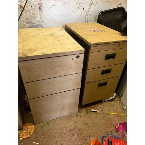 232 - Two modern filing cabinets. One with key the other not locked