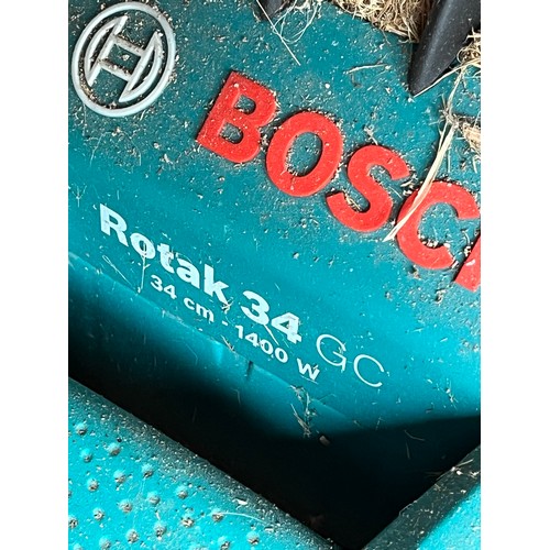 235 - Bosch Rotak 34GC 1400w 34cm cut lawn mower.