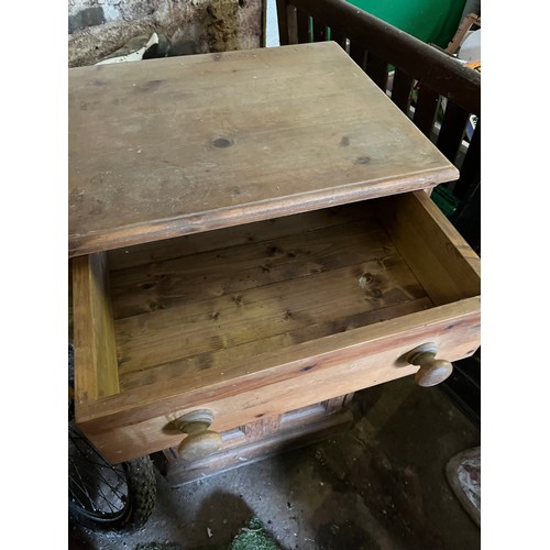 236 - Antique pine chest of drawers over cupboard.