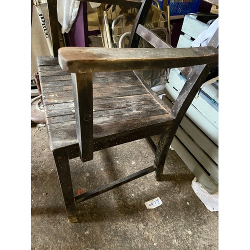 237 - Antique wooden chair. Requires worm treatment