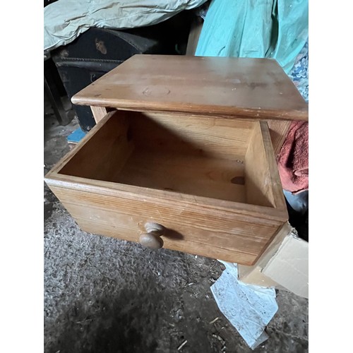 241 - Wooden Hall or plant stand. With drawer and shelf under