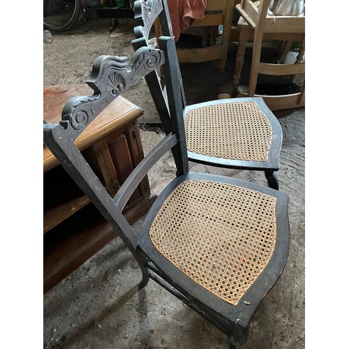 245 - Pair of Mahogany parlour/ bedroom chairs in excellent condition. Cane seats with cabriole forelegs